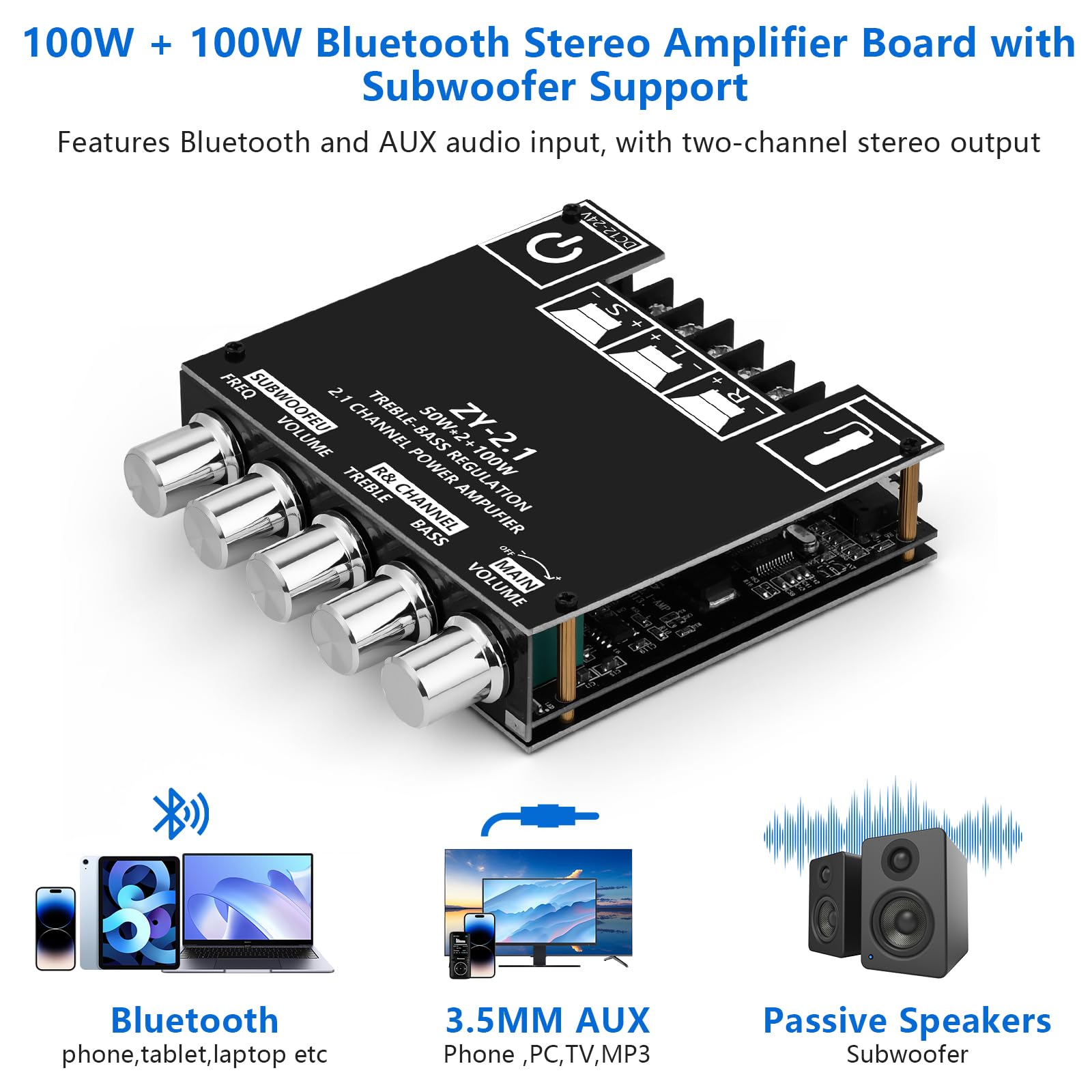 Romicta 2.1 Channel Bluetooth 5.0 Amplifier Board 200W HiFi