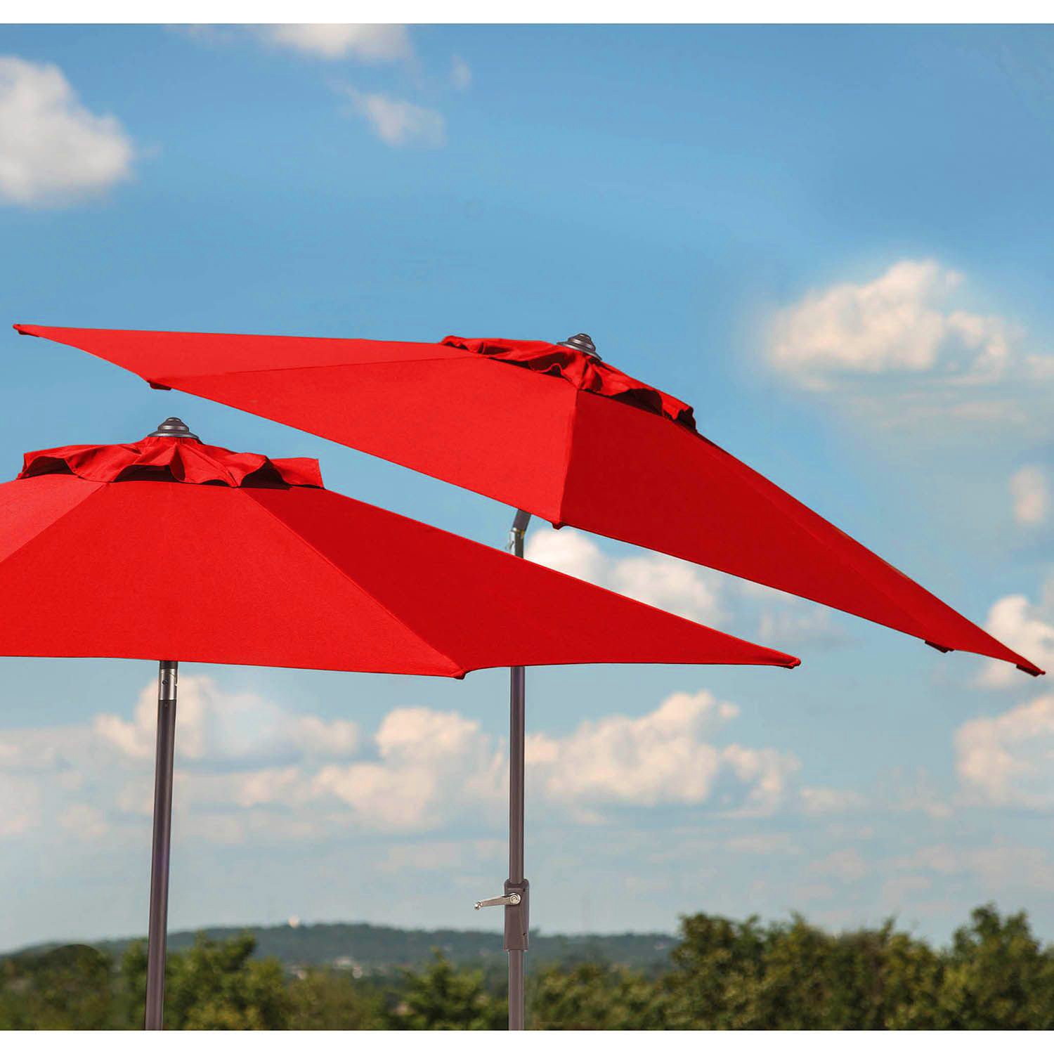 Members Mark Sunbrella 10 Ft. Patio Market Umbrella With Auto Tilt (Red)