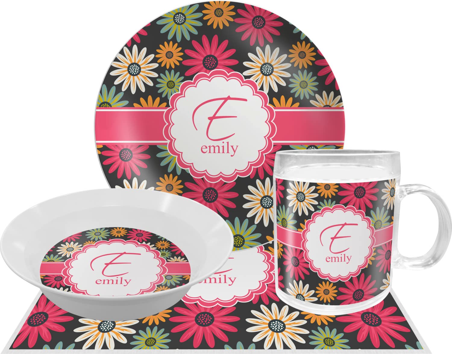 Personalized Daisies Melamine Bowl - 12 oz