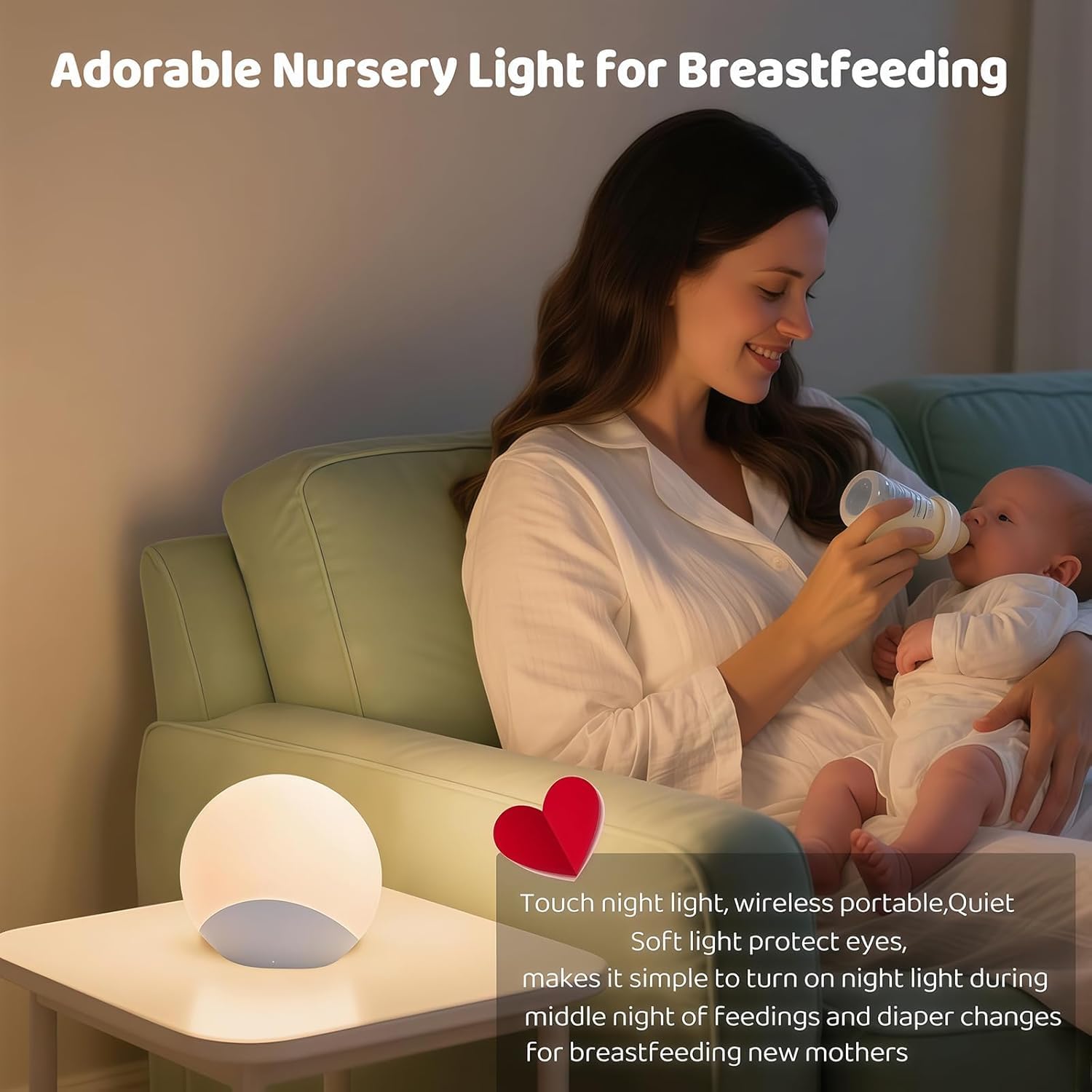 IYT Simpatica luce notturna per bambini, 7 colori, dimmerabile, luce notturna per bambini, in silicone al tatto, per l'allattamento al seno, morbida senza BPA, luce per la camera dei bambini