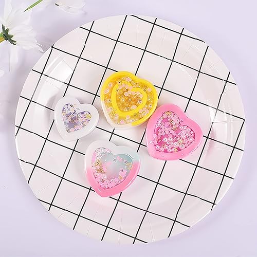 Miniatura 7 de Moldes de silicona para coctelera de resina, moldes de silicona en forma de corazón, moldes de fundición de resina epoxi con hojas de PVC y cuentas