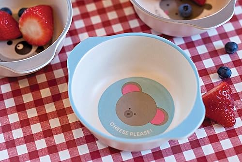 Miniatura 2 de Red Rover Juego de 4 cuencos infantiles de bambú de animales multicolor