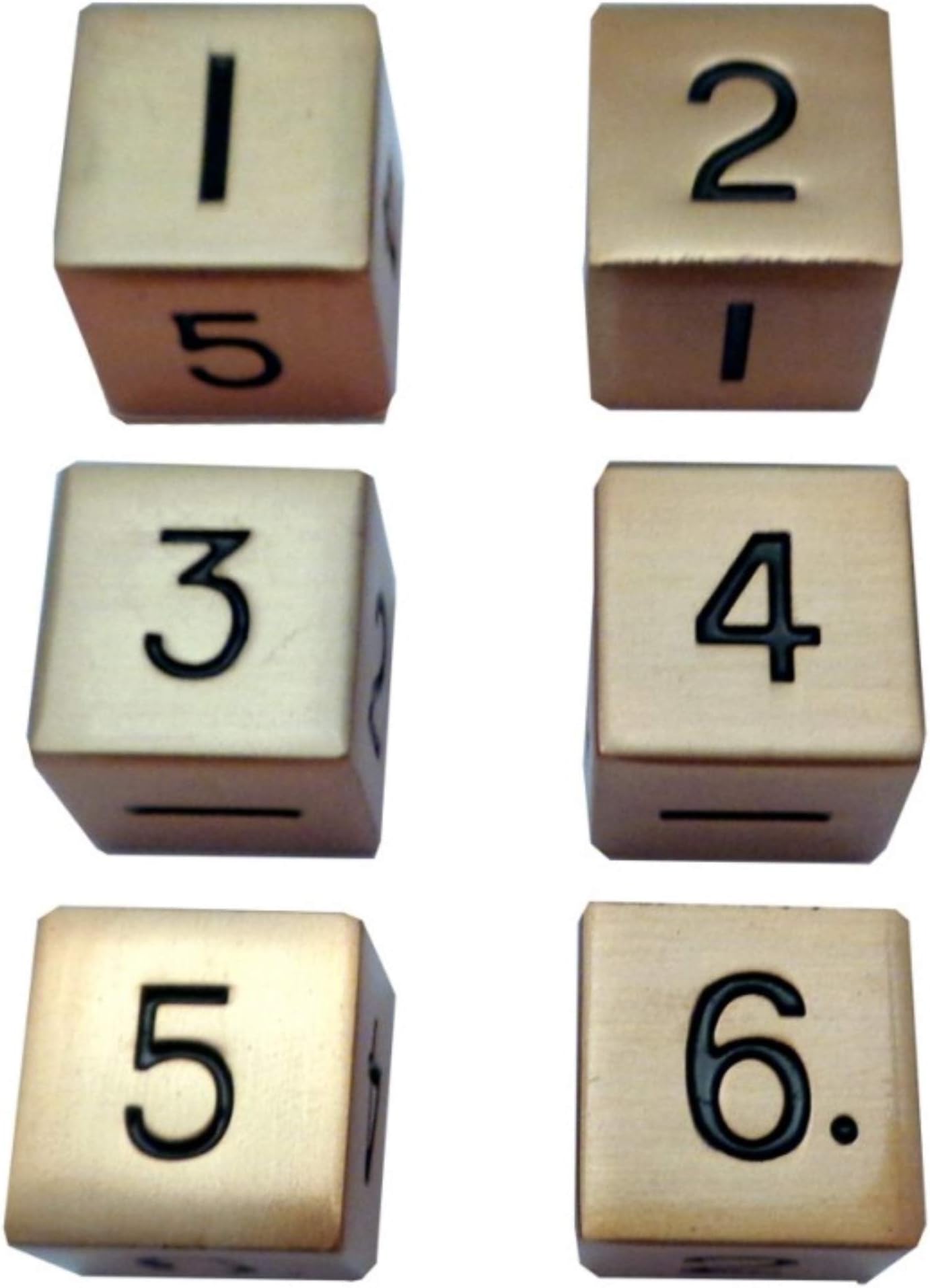 Metallic Dice Games 6 Count Metal Set: d6 16mm : Antique Gold