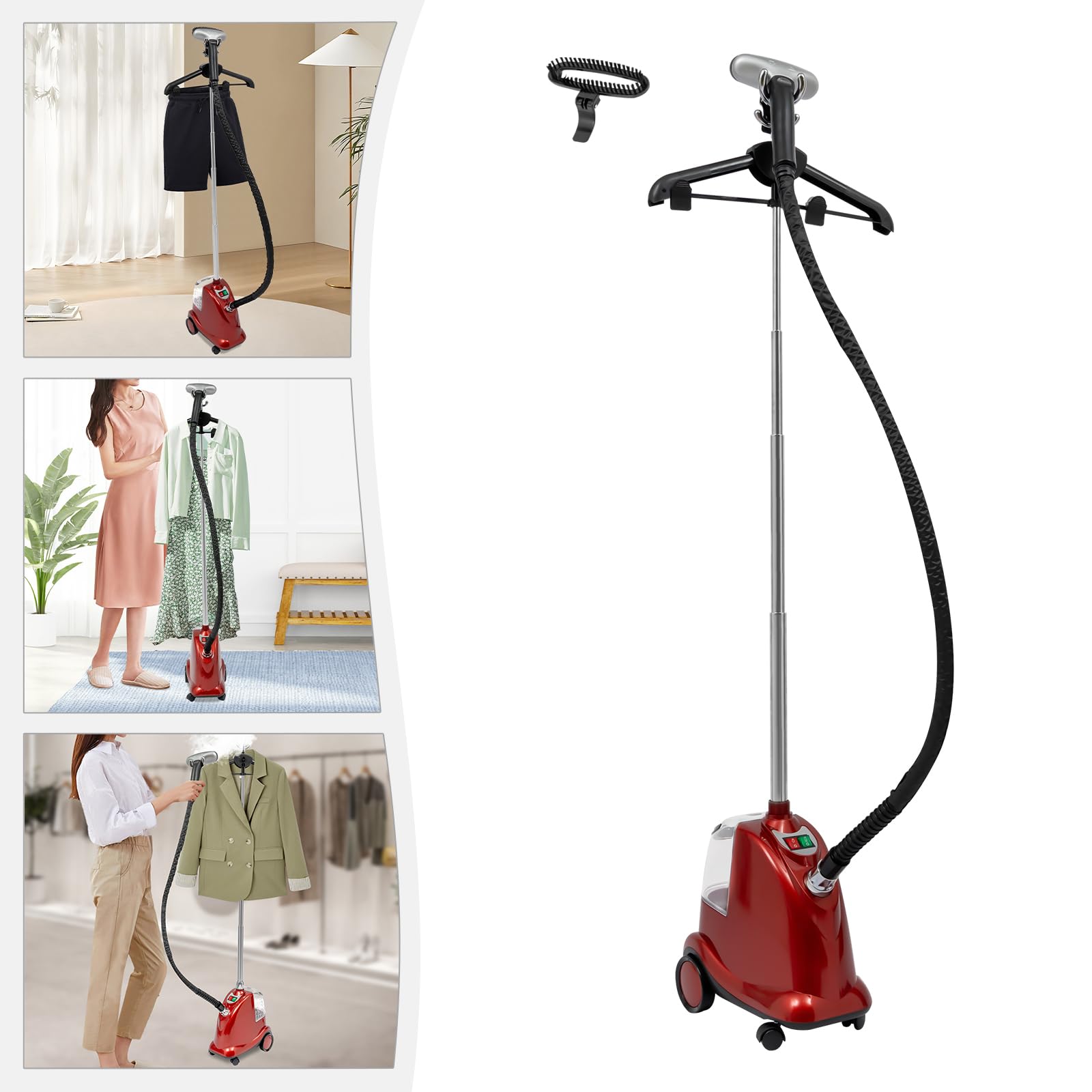 Vertikaler Dampfglätter für Kleidung 2200W Professioneller Handdampfbügeleisen Hochleistungs Dampfbügeleisen mit Kleiderstange