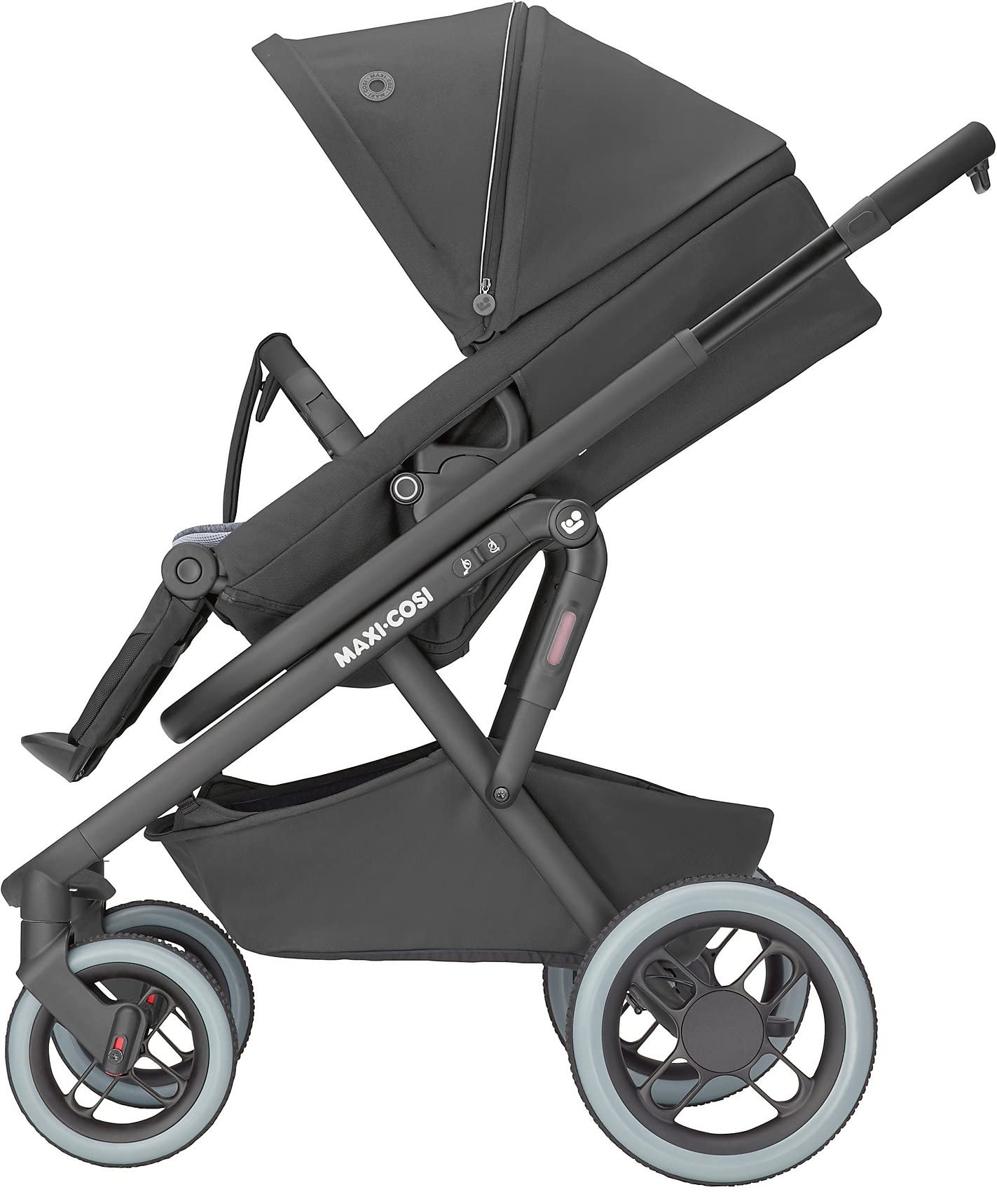 Maxi-Cosi Lila XP Kinderwagen, Komfortabler XL Outdoor-Kinderwagen mit Extra großem Sitz und Liegeposition, Offroad Reifen und starker Federung, nutzbar ab Geburt bis ca. 4 Jahre essential black