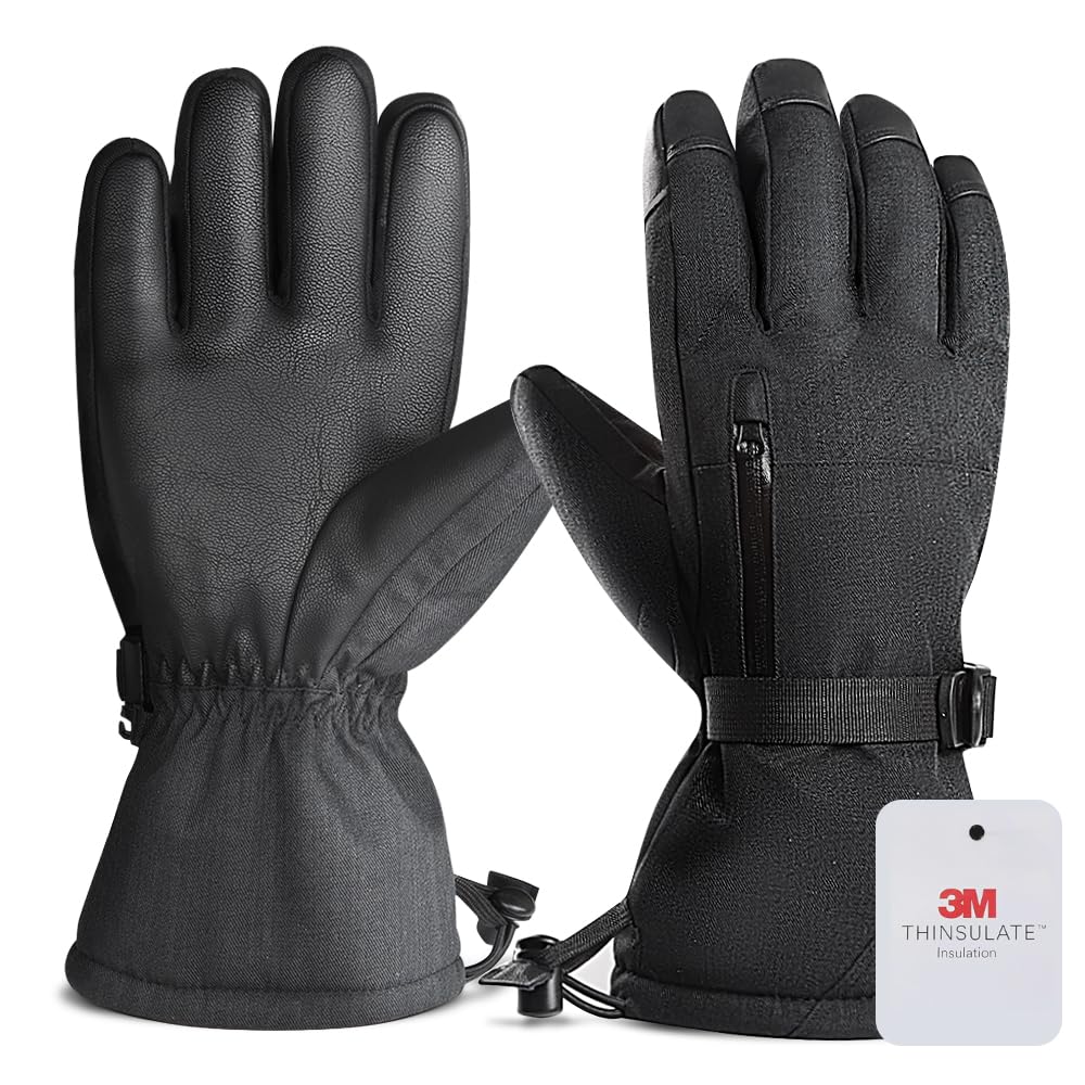VictgoalSki Gloves Winter Waterproof Gloves, Touch Screen Gloves 3M Thinsulate Thermal Gloves for Men Women, Winter Warm Gloves for Snow Sports Skiing Snowboard