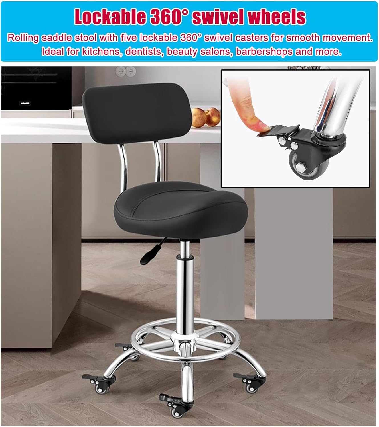 サドルチェア 背もたれなし 姿勢矯正チェア ブラック 高さ調整機能付き