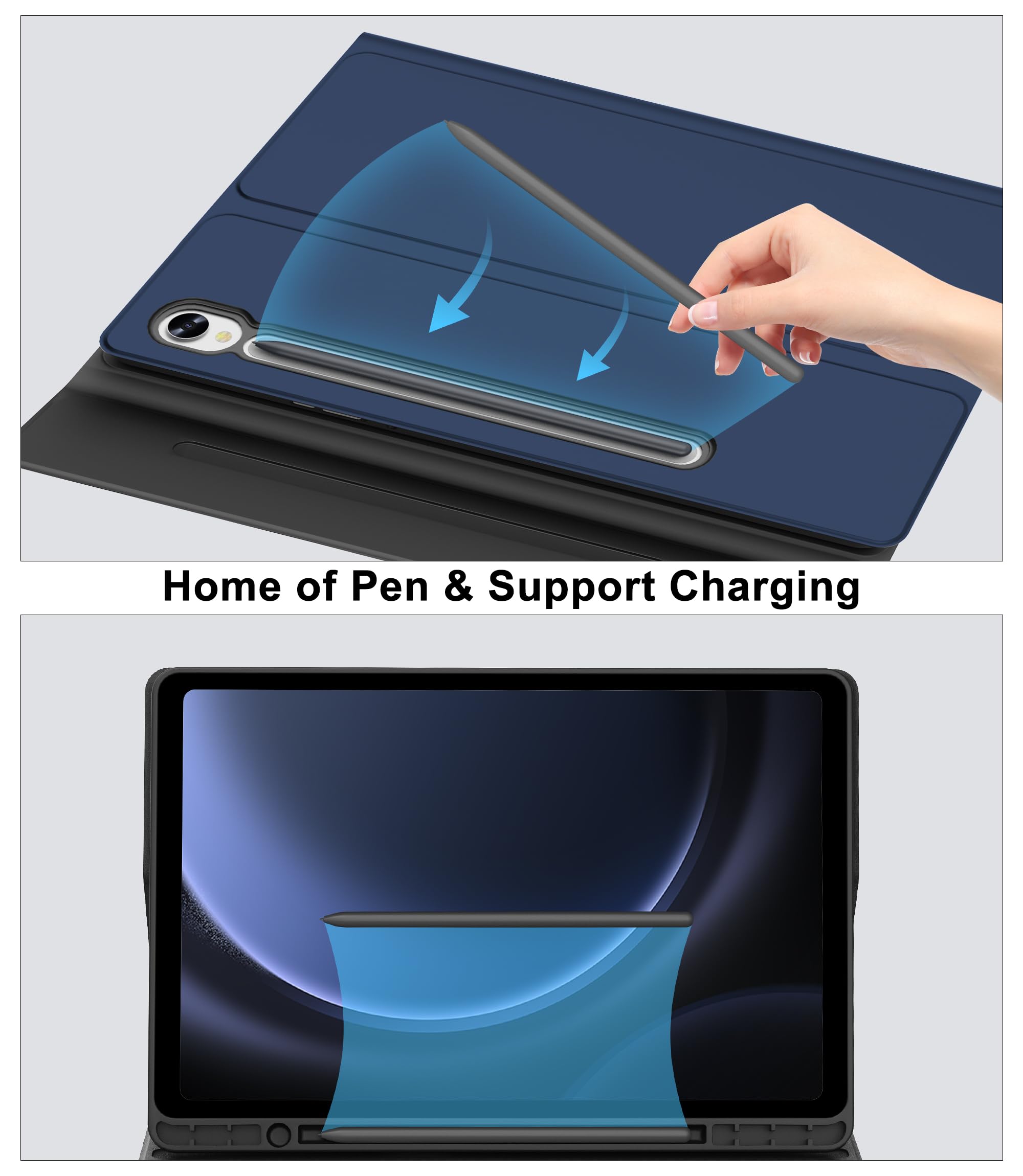 Galaxy Tab S9FE 5G本体 + キーボード付きケース。 pen Amazon.com: Keyboard Case for Samsung Tablet S10FE/S9FE 10.9 Inch
