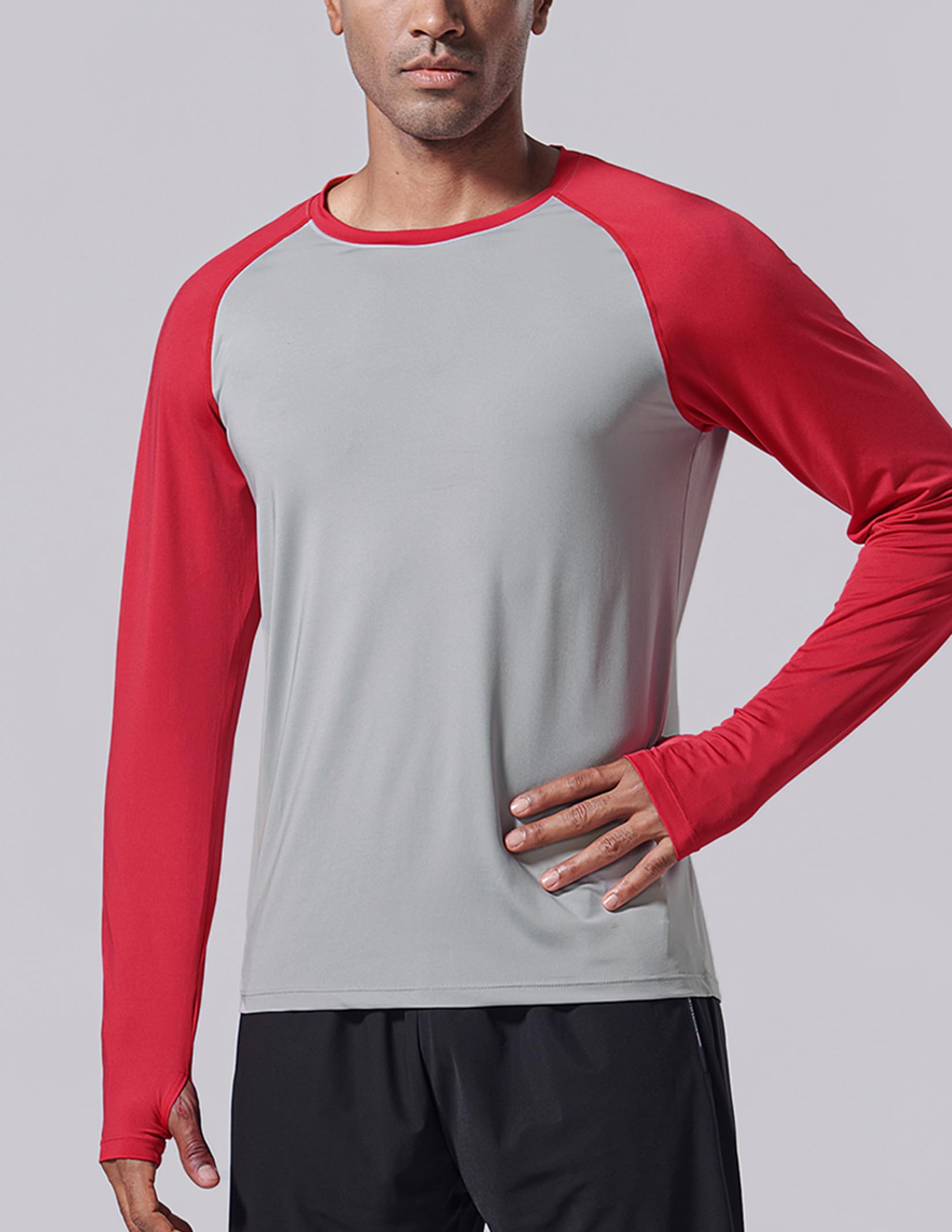 Liberty Imports Athletic Long Sleeve T Shirts with Thumbholes Camiseta Hombre (Pack de 3)