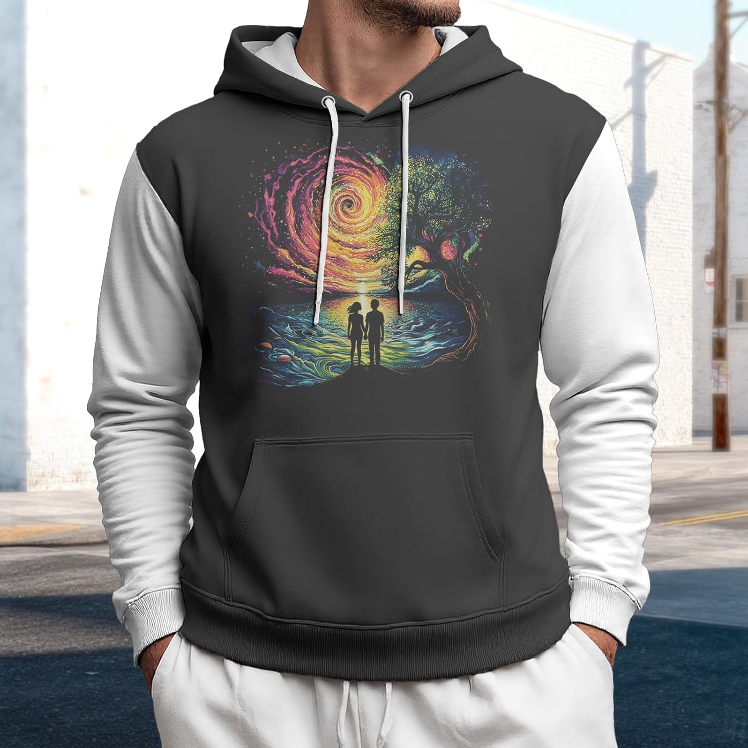 Mens Hoodies 2025 Fall Winter Trendy Casual Pullover Comfort Sweatshirts Daily Wear Warm Basic Tops with Pocket - Image 2