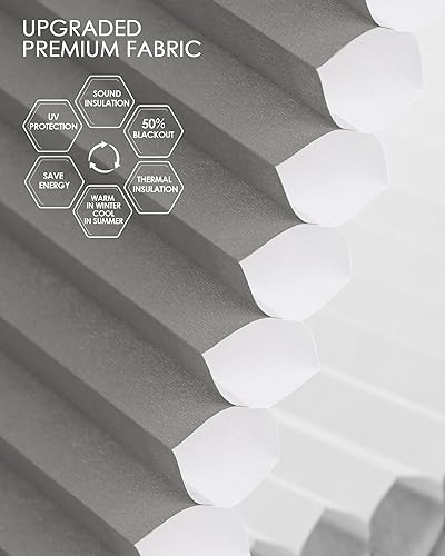 Miniatura 21 de Yoolax Persianas celulares motorizadas compatibles con Alexa, persianas motorizadas opacas inteligentes de panal para ventanas, persianas Textura