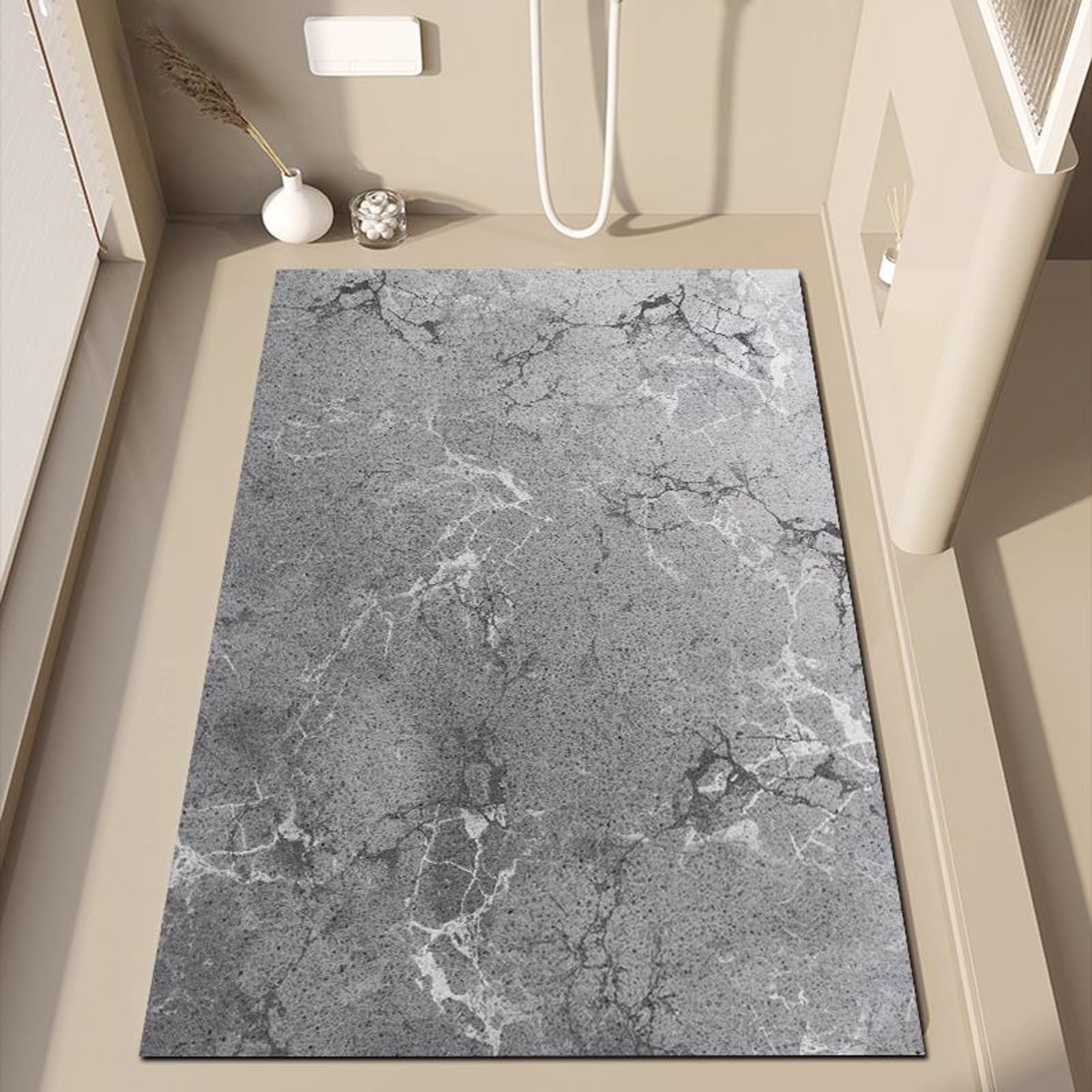 Duscheinlage rutschfest 80X120 cm Luffa Antirutschmatte Dusche Badewannenmatte ohne Saugnäpfe Badematte mit Ablaufloch für Duschkabine und Nassbereiche