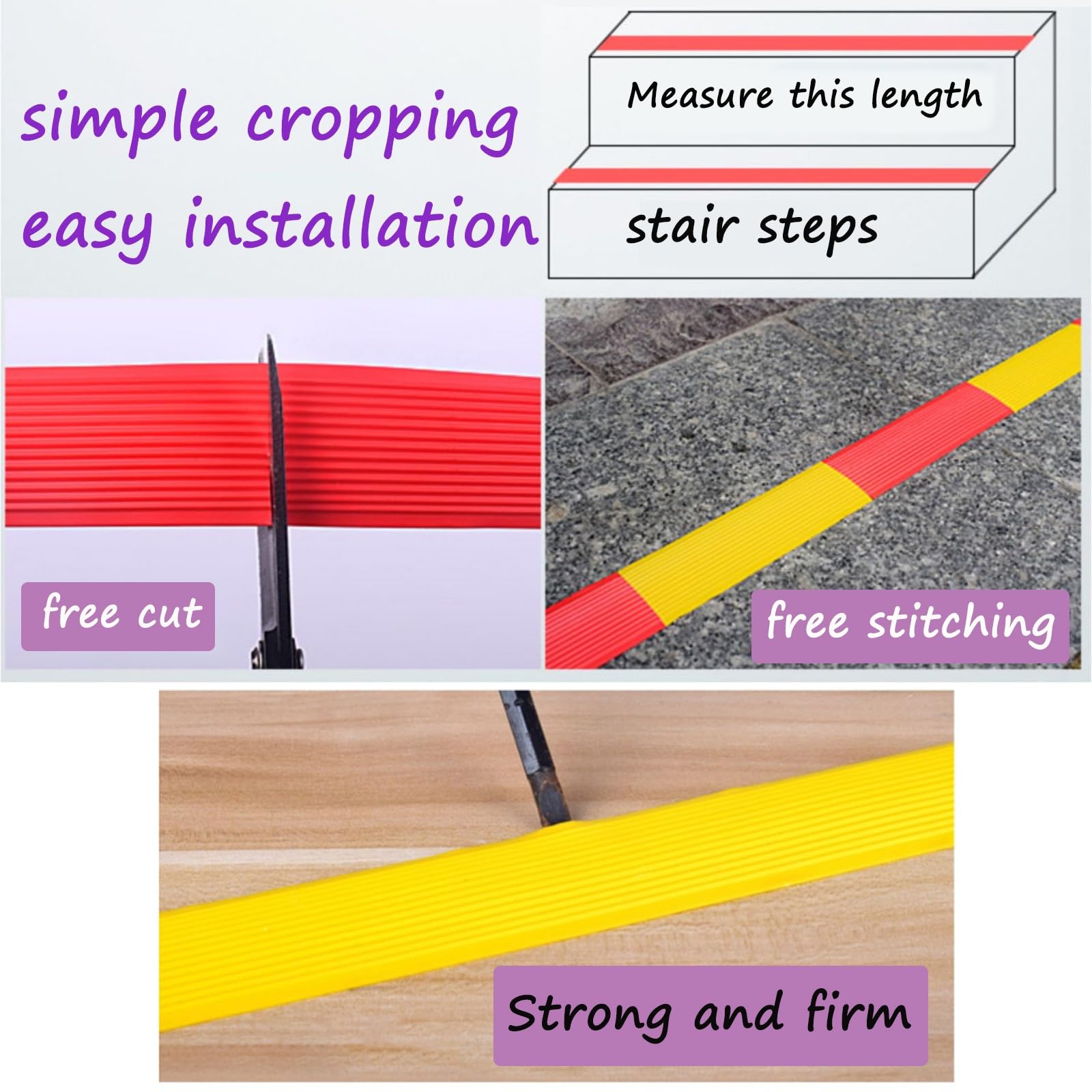 Forma A L Nastro Adesivo Antiscivolo per Scale, Nero 2m Strisce Antiscivolo per Scale Interne ed Esterne, Nastro Adesivo Antiscivolo In PVC, Adesivo E Antiscivolo, Adatto A Scale Interne ed Esterne (