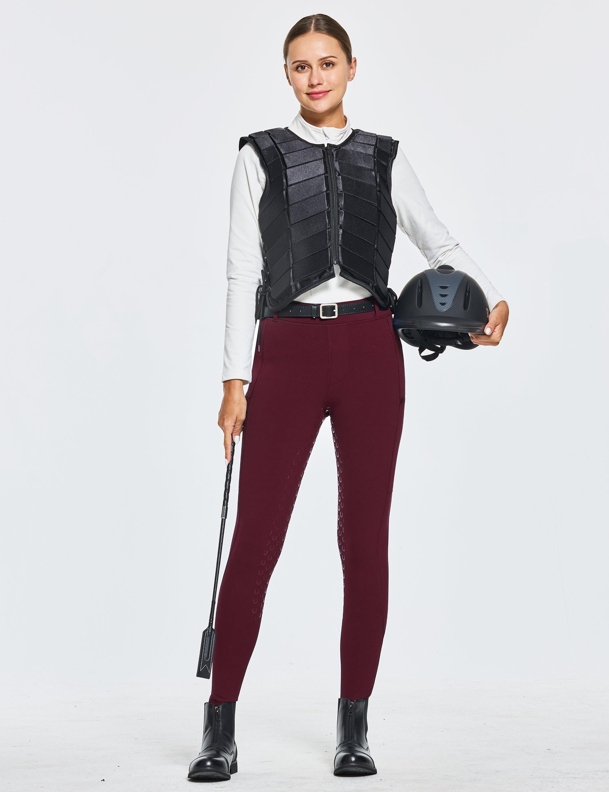 FitsT4 Sports Leggings da Equitazione Invernali da Donna Pantaloni da Equitazione in Pile Pantaloni da Equitazione con Rivestimento Completo in Silicone