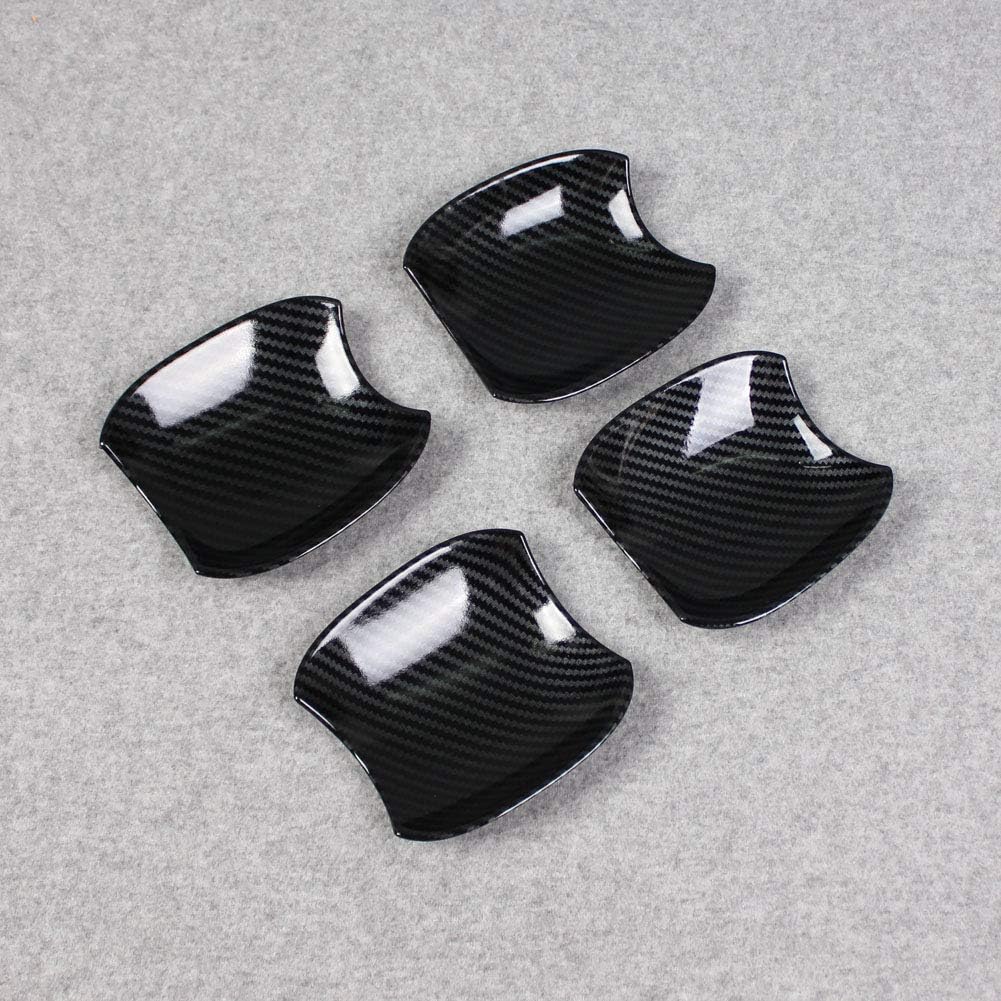 Beautost Fit for Toyota RAV4 2019 2020 2021 2022 2023 2024 2025 Door Bowl Handle Cover Trims (Carbon Fiber Black)