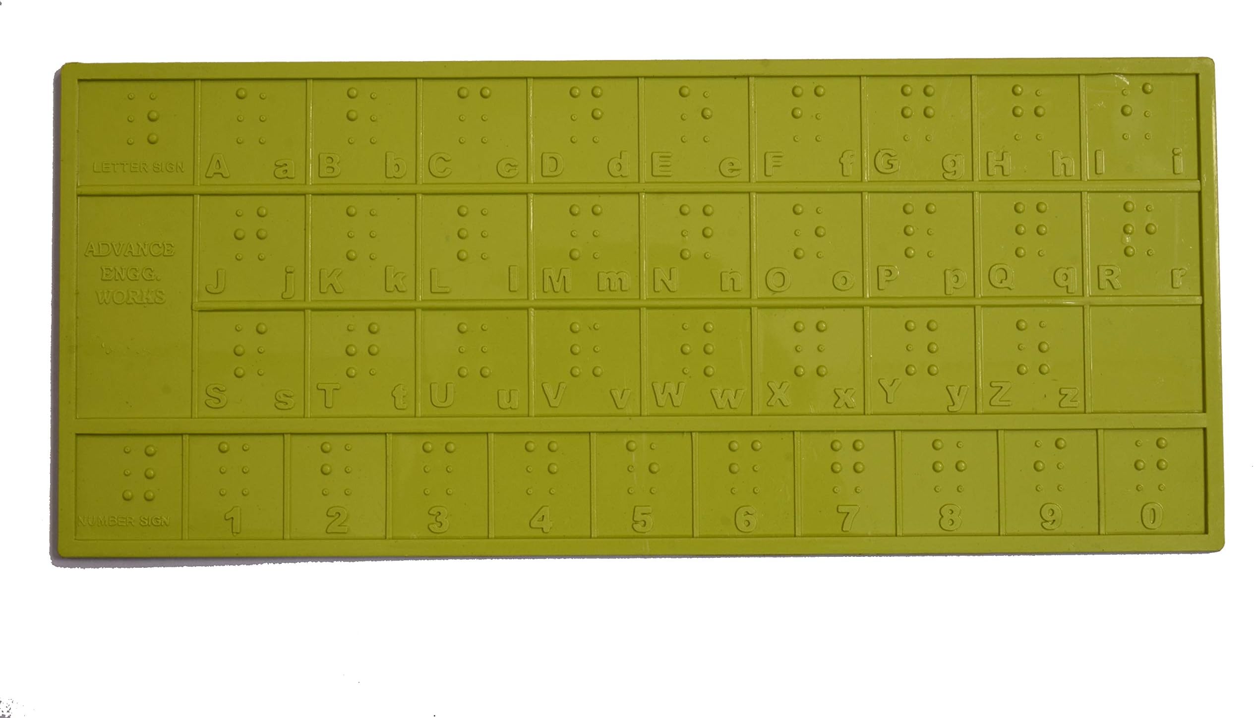 Advance Engineering Works Braille Learning Frame (English) for 5 Years and Above in Multicolor for The Blind Learning