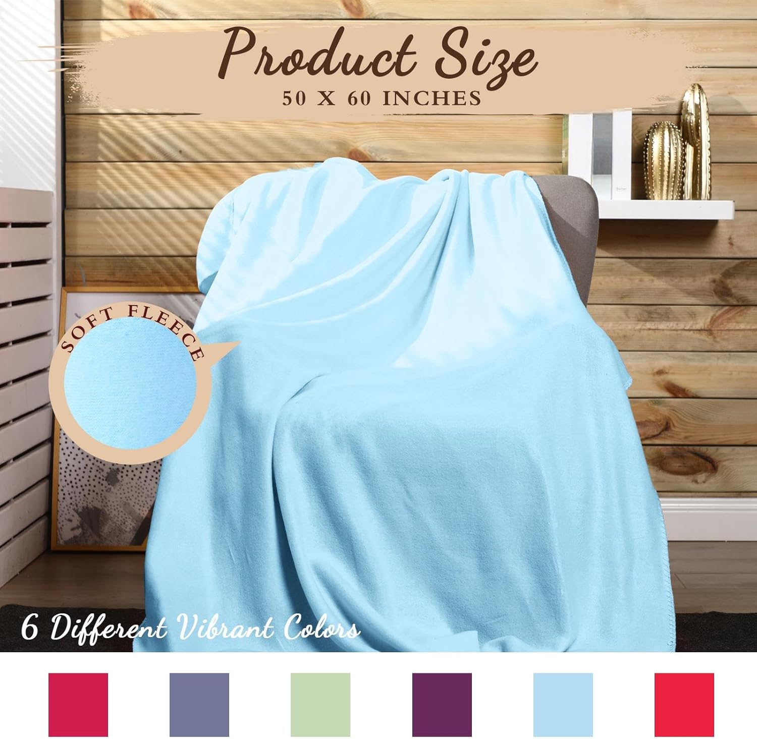 24 Packs Fleece Throw Blanket Soft Warm Lightweight Fleece Blanket Cozy Throw Bulk for Bed Couch Sofa Home Office Wedding Gifts Suitable for Seasons, 50 x 60 Inches(Novel Color) - Image 2