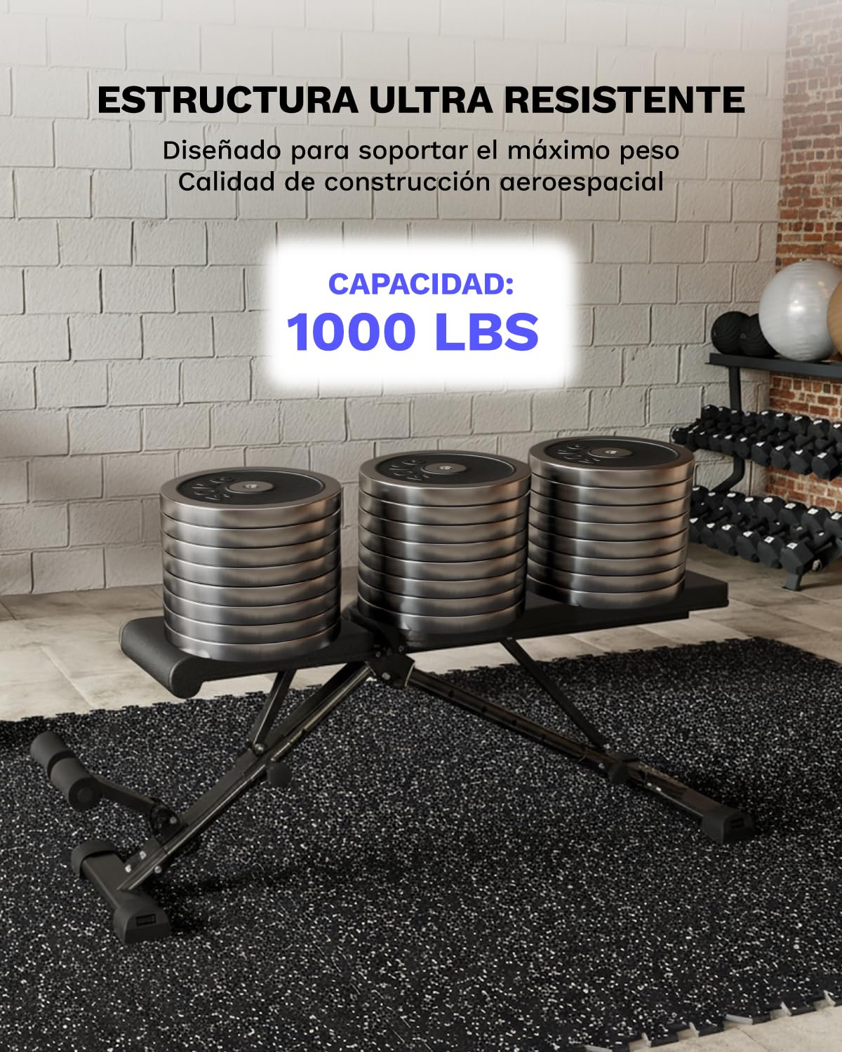 AIRHOP Banco de Musculación Banco de Press de Banca Ajustable Mejorado, Banco Ejercicio para Entrenamiento Completo del Cuerpo, Plegable y Ahorro de Espacio, Adecuado para Home Gym y Estudios Fitness