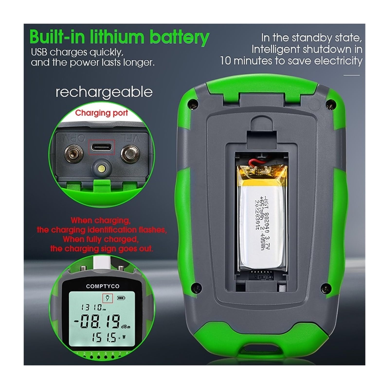 Tester per cavi in ​​fibra, Tester for cavi di rete in fibra | Con multifunzione 4 in 1, misuratore di potenza ottica AUA MC70 -70~+10dBm, localizzatore visivo di guasti, 1-50MW VFL FTTH.