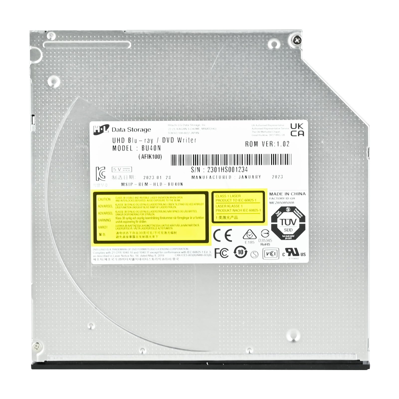 Silverstone TOB04 Ultraschmales Internes Optisches 9,5-mm-Ultra-HD-Blu-ray-Laufwerk SATA SST-TOB04-V2