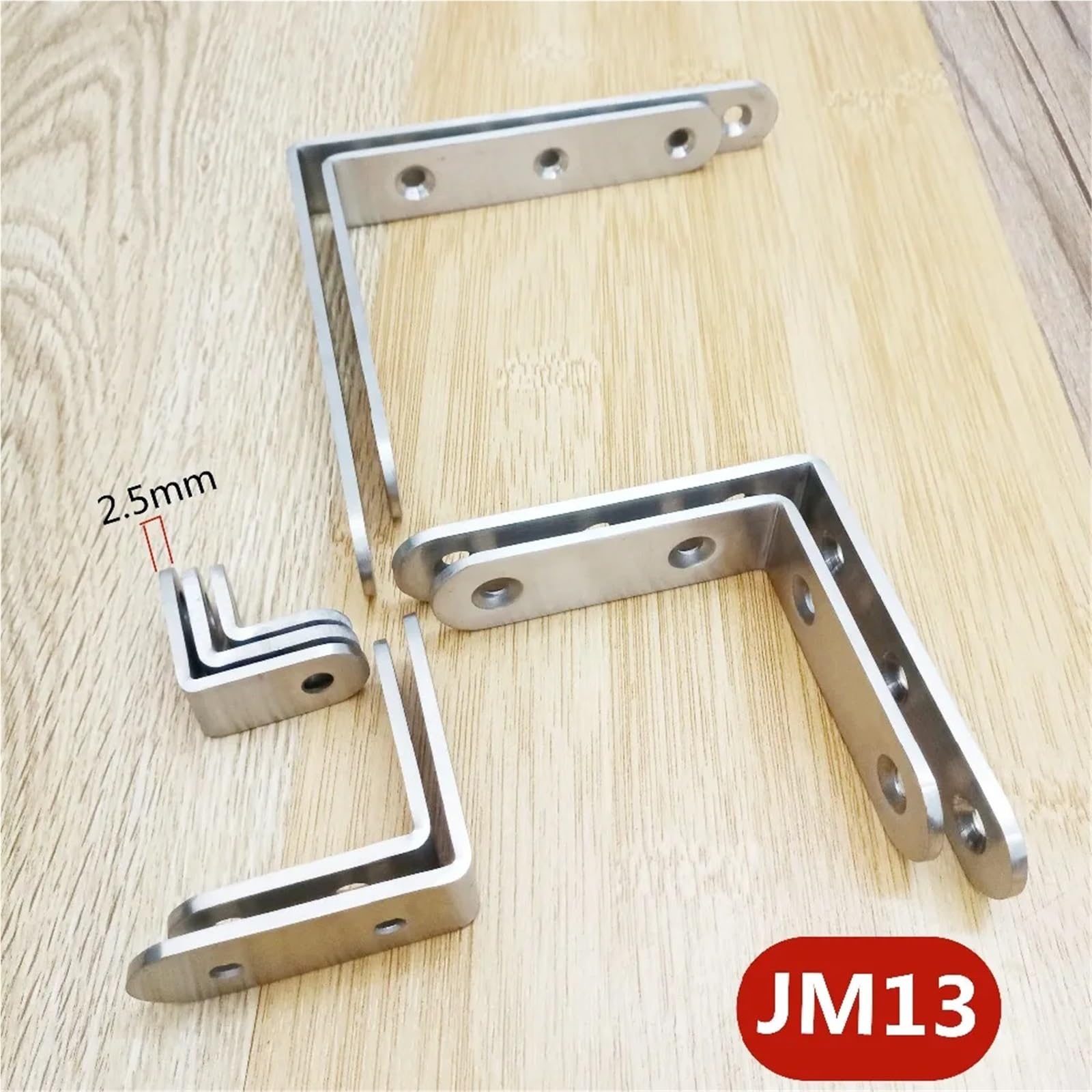 10 soportes de ángulo en forma de L de acero inoxidable de grosor con acabado satinado para marco de alta resistencia para proyectos de bricolaje y montaje de muebles