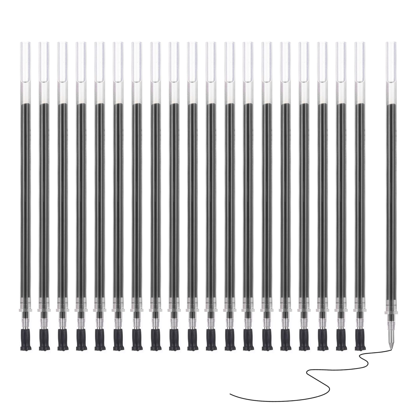 M&G Gel Pen Refills 0.38mm Fine Point, 20 Pack Black Ink, Office Study Classroom Supplies, 4.3"