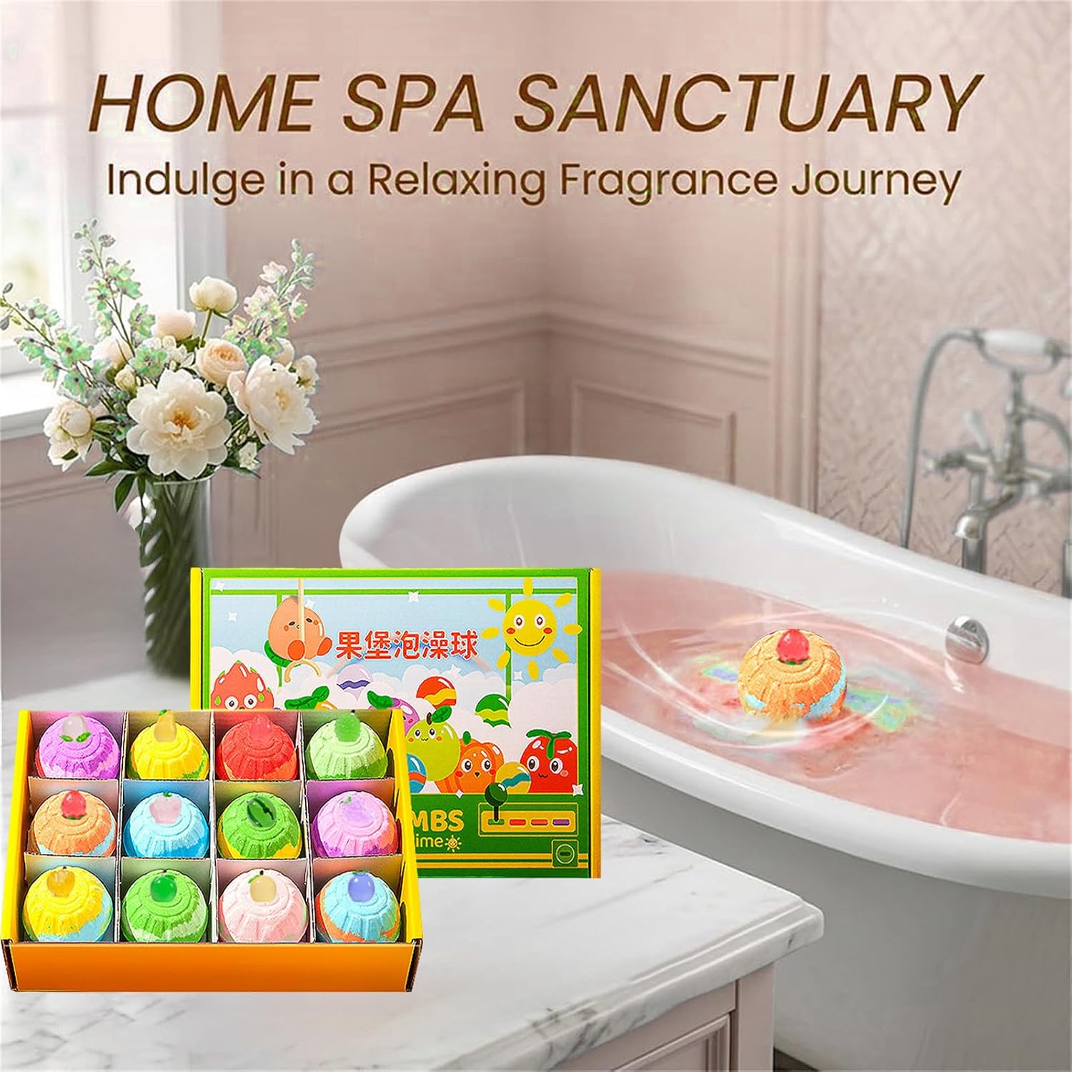 Bath Bombs 12 Natural Bath Bomb Handmade Bubble Bathbombs Includes Shaped Toys (Green, One Size)
