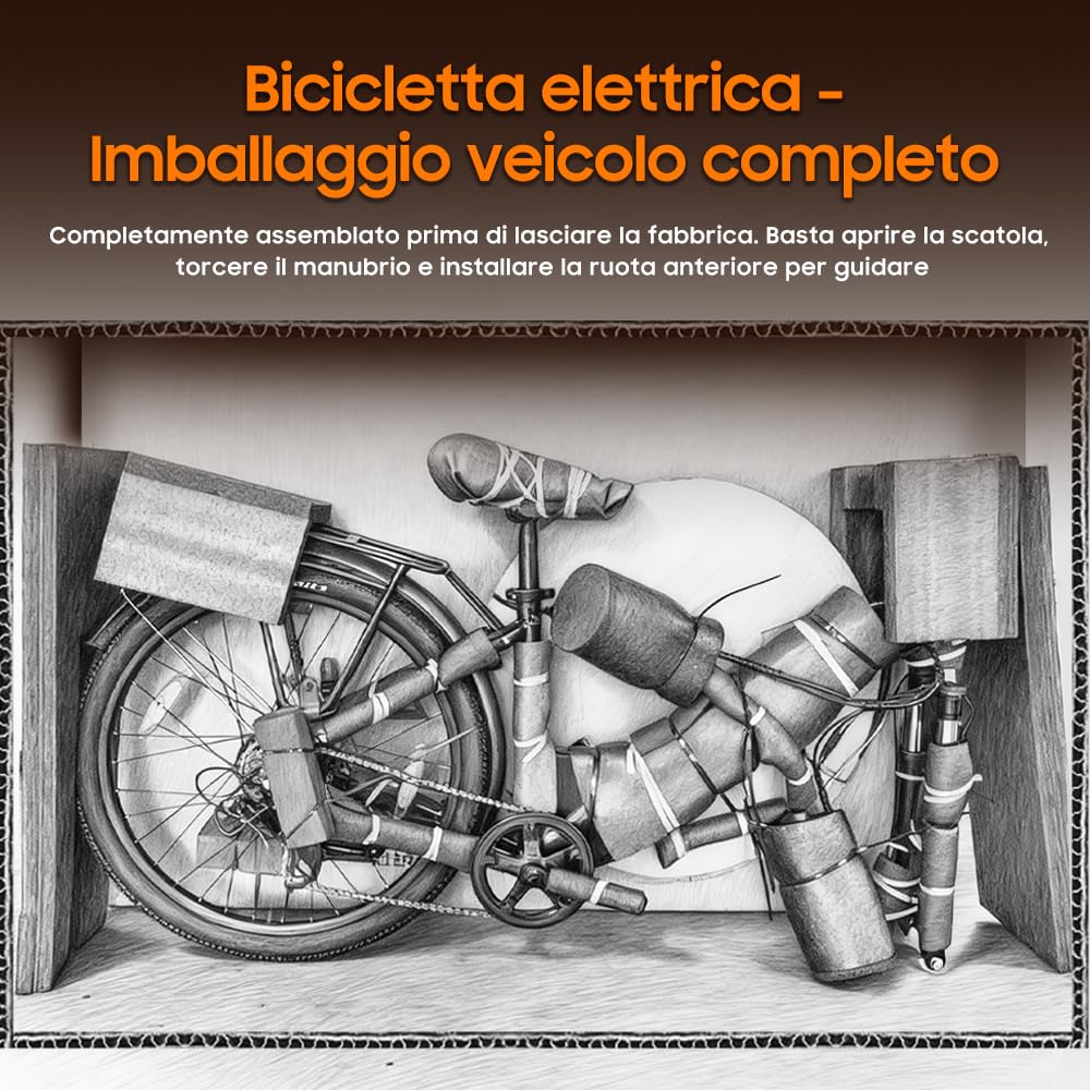 Bicicletta elettrica 20F063 da 20 pollici, batteria da 48 V 11,6 Ah estraibile, motore da 250 W, display LCD, 7 marce, portata 55-80 km, 25 km/h, IPX5 impermeabile per adulti