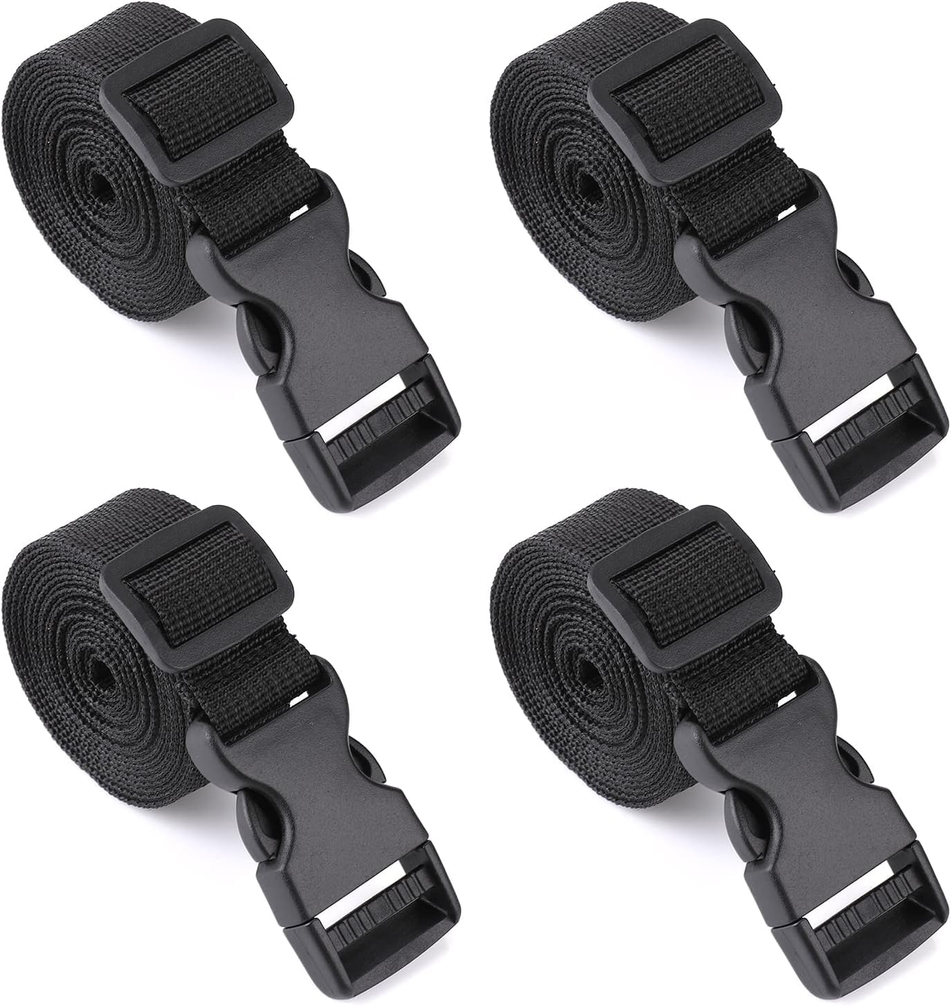 4 Pack Tie Down Straps, 2.5cm*100cm Adjustable Lashing Straps Packing Straps with Quick Release Buckles Boat Cover Straps for Cargo Luggage Bicycles Car Roof Rack Fixing and Moving,Fits Most Sizes