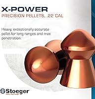 Vista 8 de Stoeger Combo de Rifle de Aire S8000-E TAC - Calibre .22 - Sintético Negro con Perdigones de Punta X-Power Dome