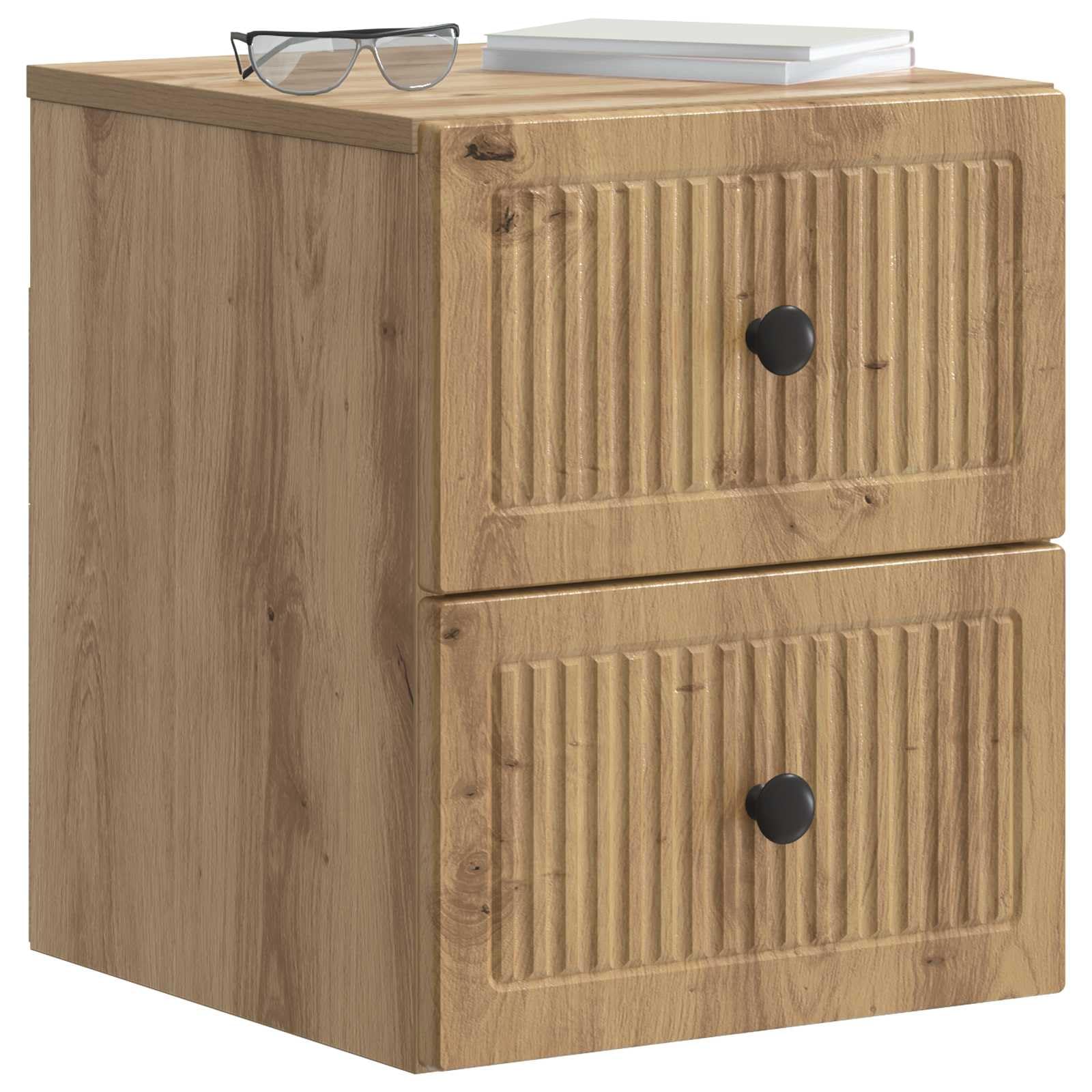 Générique Cabinet de Chevet Mural 2 pcs Chêne Artisanal 33 x 34,5 x 40 cm, étagère Murale Vintage Chic en Bois d'ingénierie, Armoire de Rangement pour Salon, Chambre ou Bureau, Design Mural