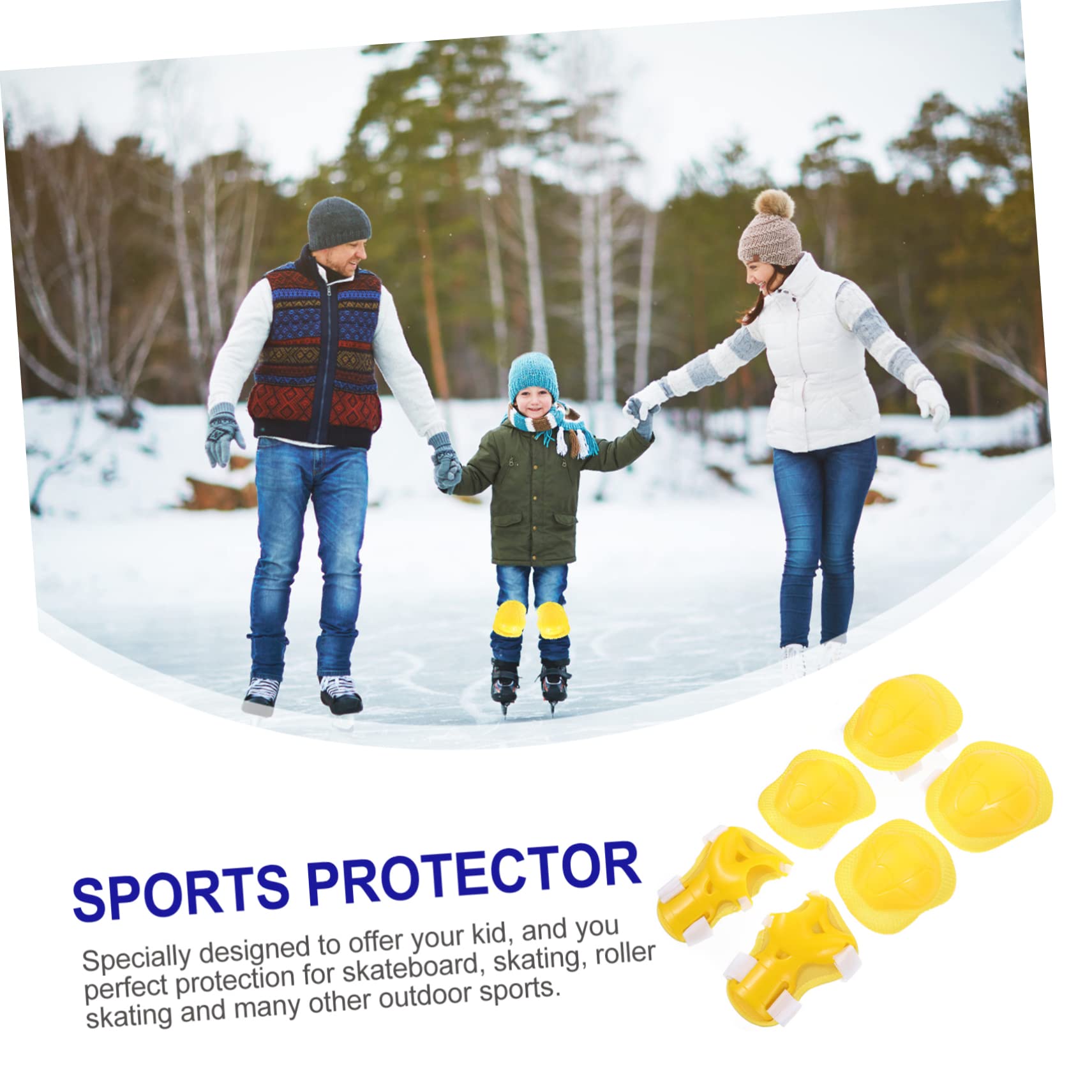 VANZACK Knee Pads Boys and Girls 6pcs Boys and Girls Sports Protective Gear Cycling Skateboarding Age 4-16 Yellow Sturdy Protective Pads