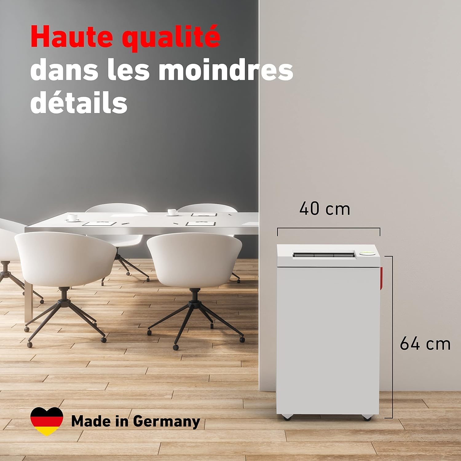 Destructeur de Documents Ideal 2465, Niveau de sécurité P-4, Coupe croisée/particule 4 x 40 mm, capacité de 15 Feuilles, Corbeille de 35 l, détruit également Les Cartes de crédit