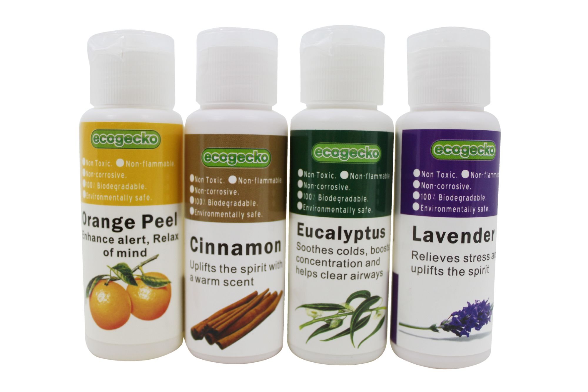 EcoGecko Fragrant Aroma Oil for Home Fragrance, Home Air Freshener, Water Based Air Revitalizer, 4 Scent Pack