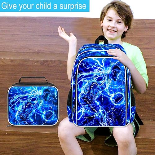 Miniatura 8 de Mochila para niños de 16 pulgadas, 3 unidades, dinosaurios, bolsa de libros para niños preescolares de primaria, mochilas para niños con lonchera