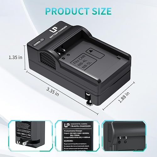 Miniatura 5 de LP Cargador de batería NB-4L NB-5L para Canon PowerShot ELPH 100 HS 300 HS 330 HS 310 HS SD1000 SD1100 es SD1400 es SD200 SD300 SD300 SD40 SD400