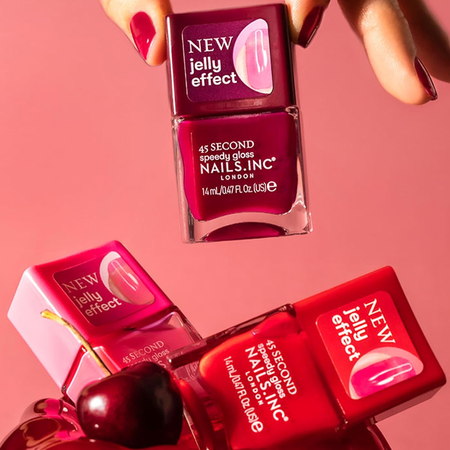 Nails Inc Ready To Jelly, Sheer Berry, Fast Drying, Long Lasting, High Shine, Chip Resistant, Translucent Effect, Air Dry Manicure, Cruelty Free, See Through Nail Polish, Amelia, 0.47 Fl Oz - Image 7