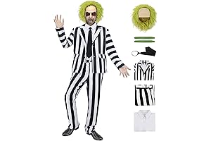 Beetlejuice Costume for Men: 8-Piece Set for Haunting Halloween Festivities