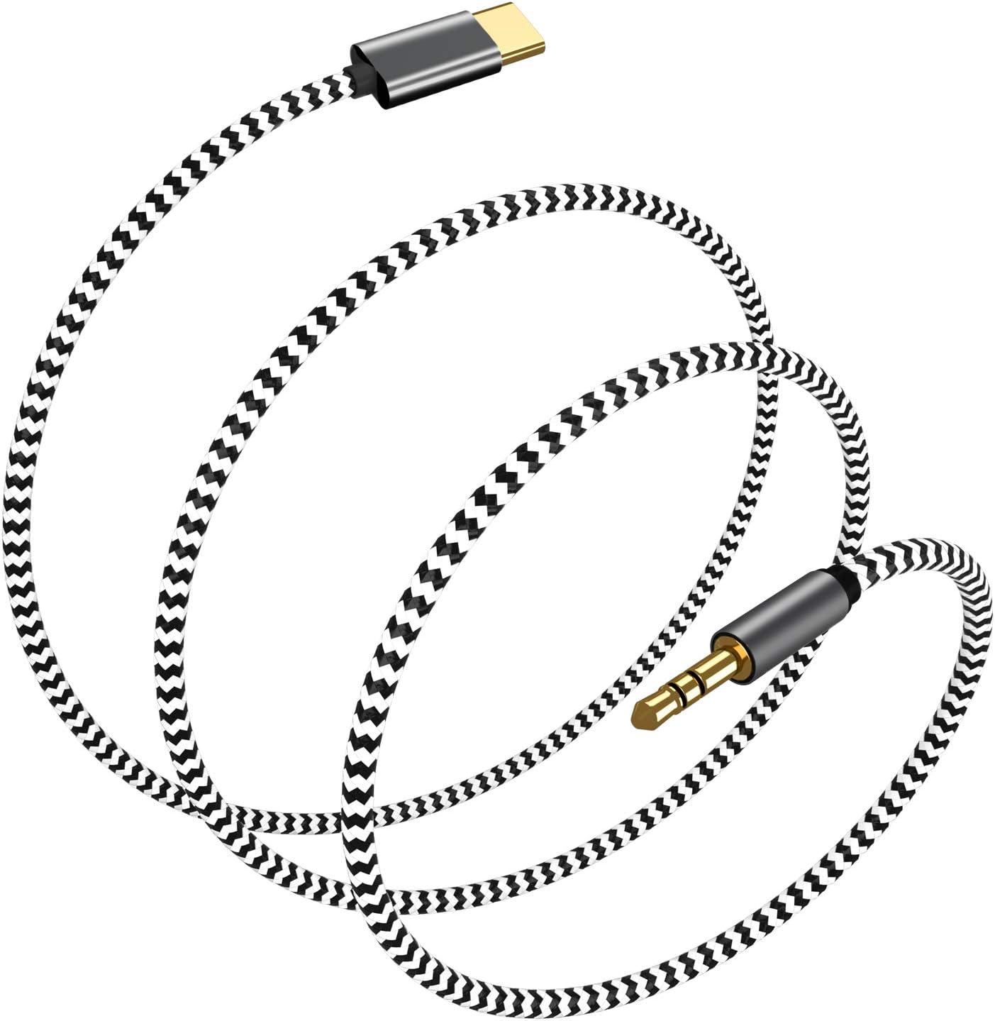 VIMVIPUSB-C to 3.5mm Aux Cable, USB C to 3.5mm Male Headphone Audio Aux Adapter Type C to 3.5mm Car Aux Cord Compatible with Pad Pro 2018, Google Pixel 3/3XL/2/2XL, USB C Phone (1M)