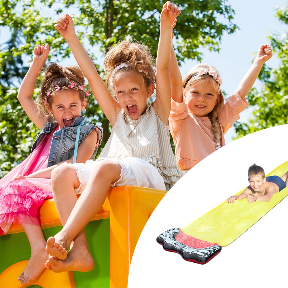 480 * 70cm Toboggan Aquatique, Toboggan pour Pelouse Double Toboggan à Eau, Tapis de Glisse Eau Enfant pour Pelouse et Jeux d'eau en Extérieur