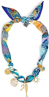 WOWORAMA Colorful Scarf Necklace with Shell Starfish Charms for Women
