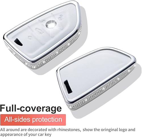 Miniatura 3 de Compatible con funda de llavero BMW con llavero (blanco)