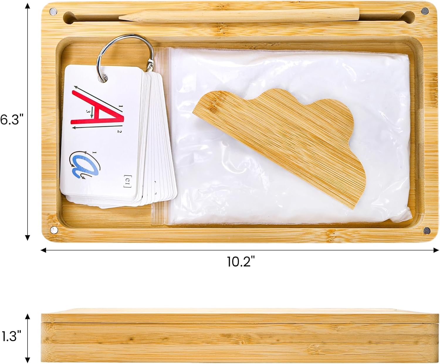 Sand Tray for Kids, Bamboo, Classroom Preschool Must Have (Pack of 5) image 2
