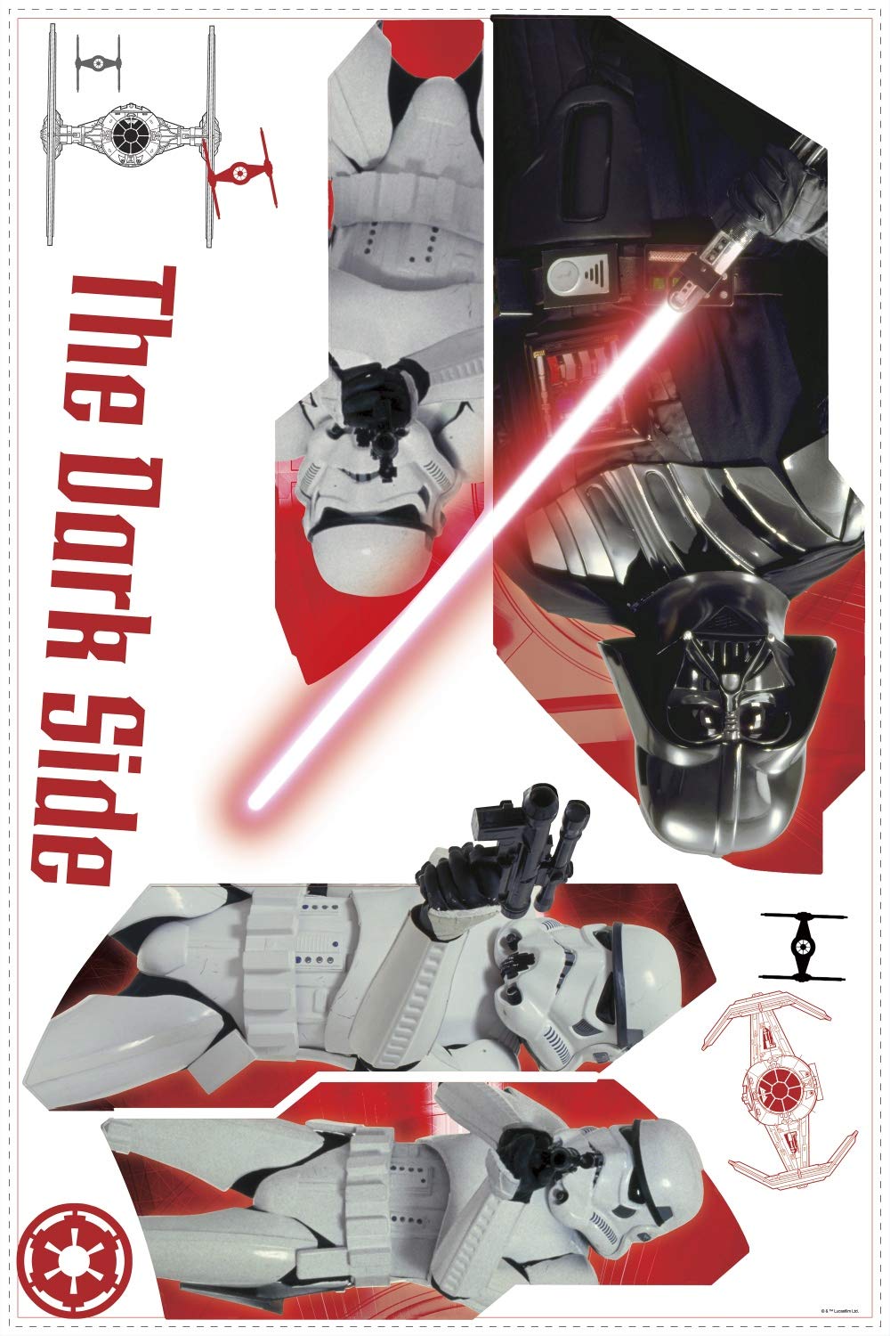 Star Wars Classic Darth Vader & Storm Troopers Wall Graphic, Multi-Colour, Rmk3025Tb