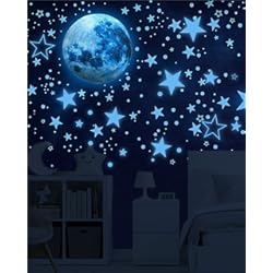 Paneles Decorativos Infantiles Para Paredes Noa Home Deco Luminoso Pegatinas.1049 Piezas,pared Luna Estrellas Puntos Pegatinas Para Niños,pegatinas Fluorescentes Para la Decoración del Techo De la Habitación De Los Niños,Azul