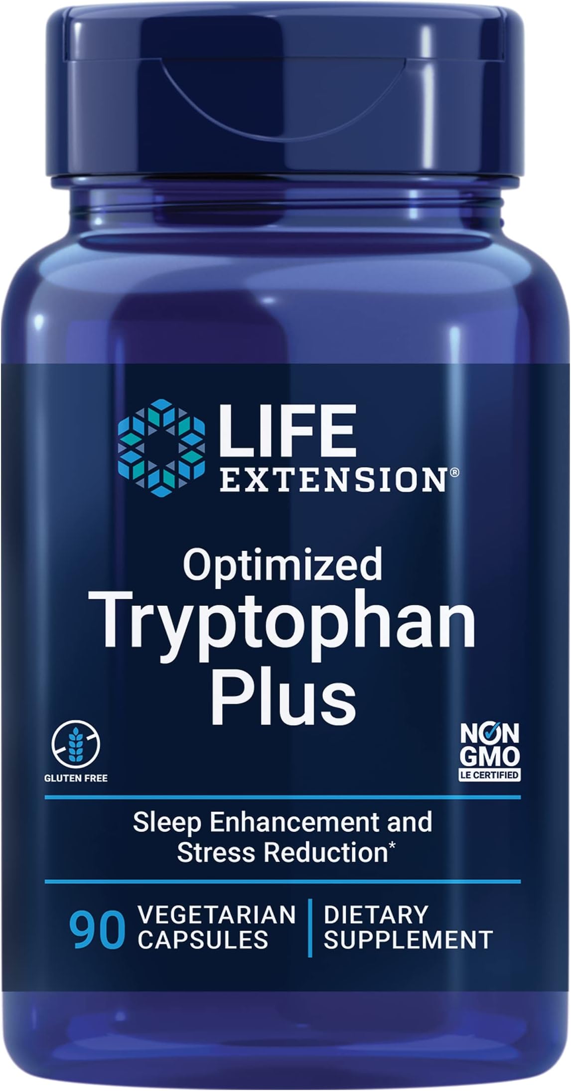 Optimized Tryptophan Plus 1000mg - L-Tryptophan Supplement with Niacin and L-Lysine for Healthy Sleep & Stress Response โ Gluten-Free, Non-GMO, Vegetarian - 90 Capsules
