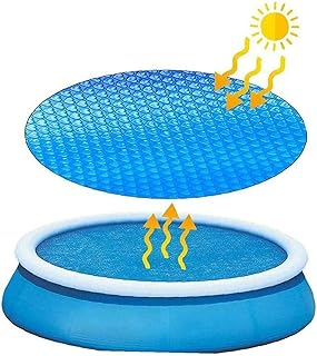 Coberturas de piscina de aquecimento para piscinas acima do solo, cobertura de piscina de calor de 1,5 m – Mantém fora as folhas, detritos e sujeira, conjunto rápido – Aquecedor solar