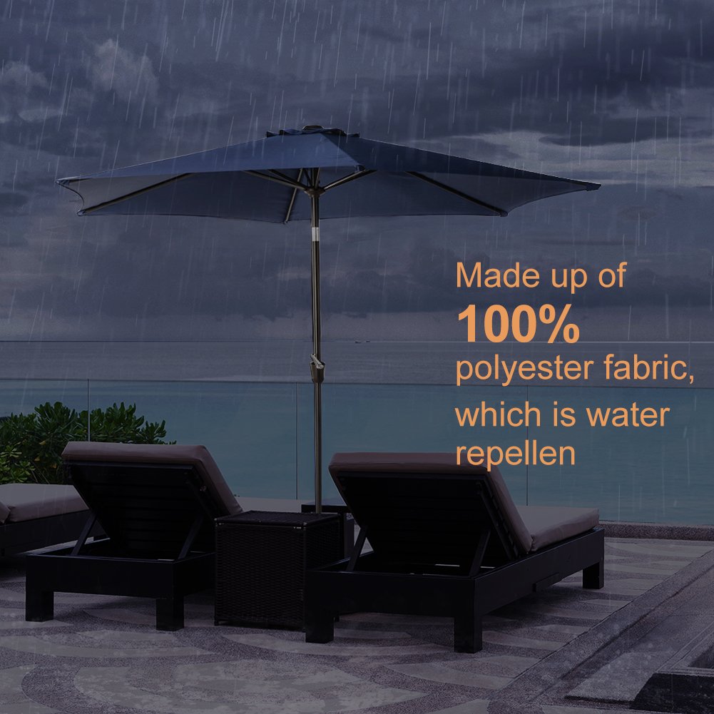 Amazon.com : Grand patio 9 Feet Patio Umbrella, Outdoor Market Umbrella with Push Button Tilt and Crank, 6 Ribs, Beige : Patio, Lawn & Garden