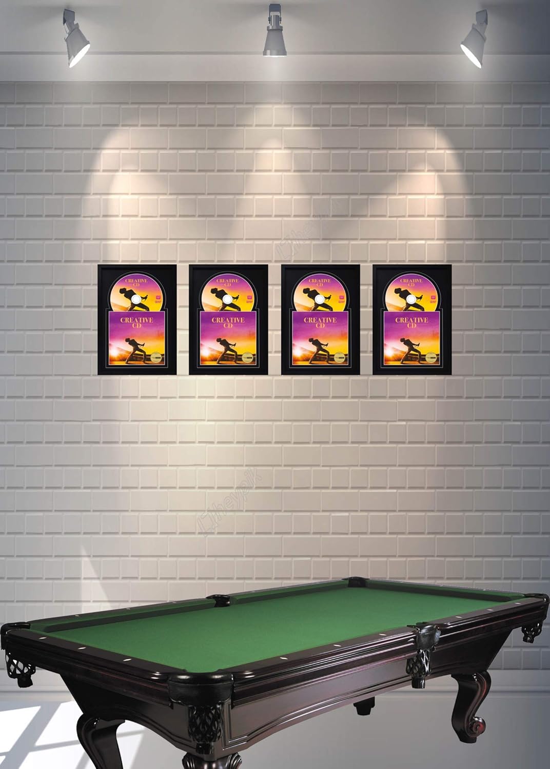 Creative Picture Frames 8" x 12" CD Jukebox Music Frame Double Black-Black Matting Displays Cover Art and 4 7/8-inch Dia. Disc Self Standing with Wall Hanger