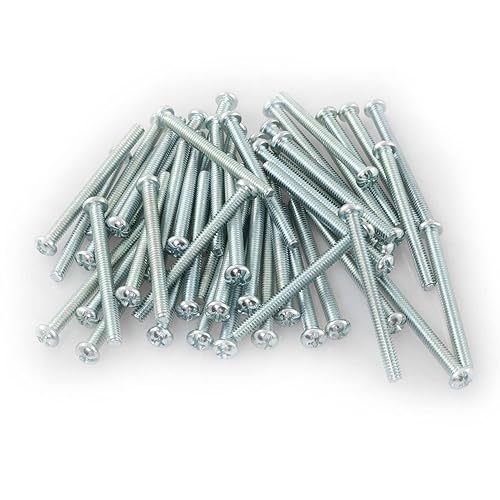 TAODAN 50 tornillos Phillips de cabeza redonda galvanizada de 8-32 x 1-34 pulgadas